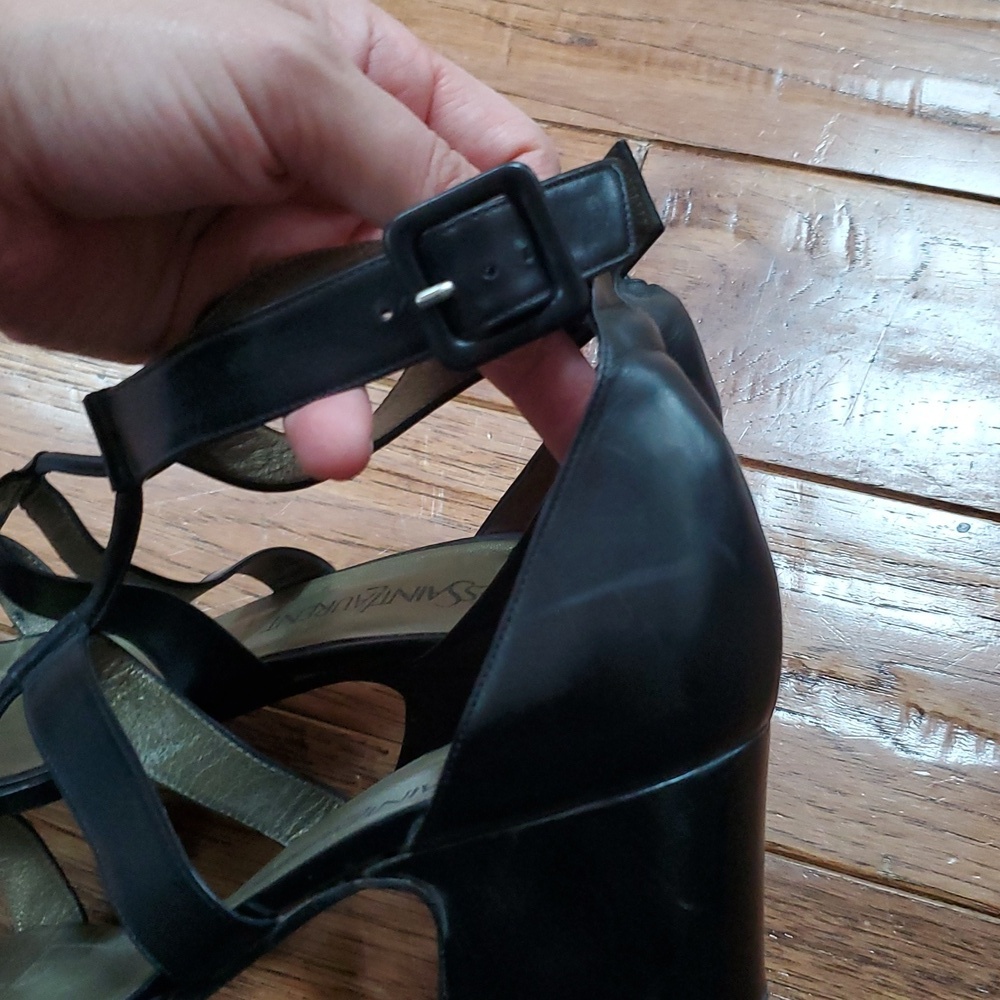 Yves Saint Laurent Y2K Black Strappy Heels - Picture 7 of 14